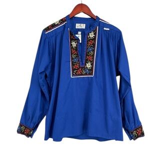 Marke Wenet Vintage Swiss embroidered folk blouse